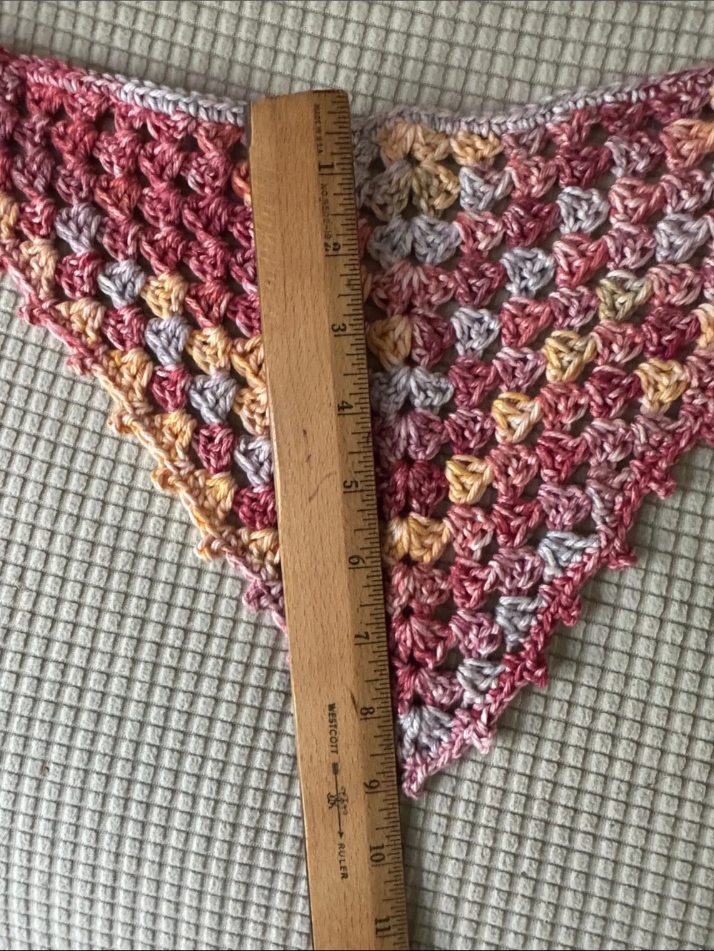 Handmade Crocheted Bandana Hair Scarf Festival Cottage Core BOHO 100% Cotton